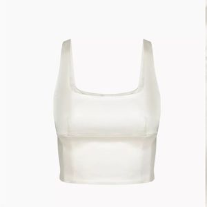 Aritzia cropped satin top